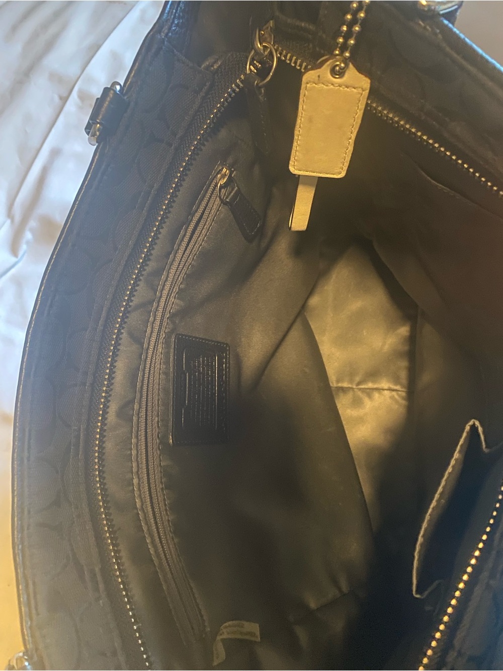 Coach Black Signature Jacquard Tote with Gold Hardware - Picture 2 of 2